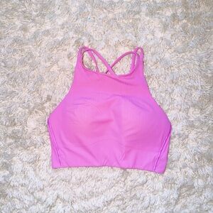 Dahlia Mauve Like A Cloud High Neck Longline Ribbed Bra Lululemon